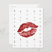 Red Lipstick Kiss Briefkaart (Voorkant / Achterkant)