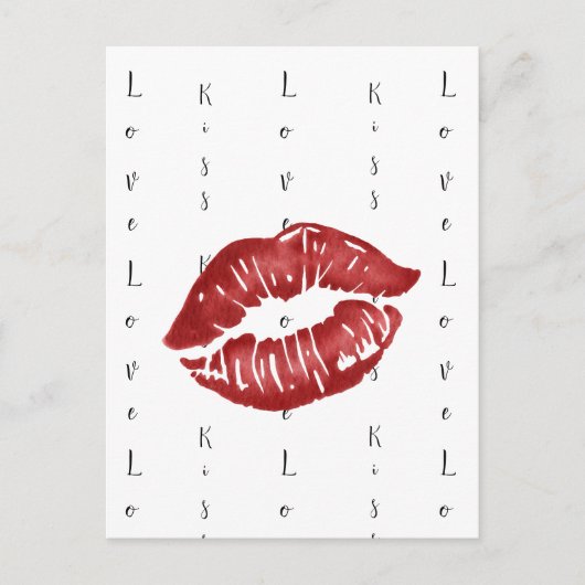 Red Lipstick Kiss Briefkaart (Voorkant)