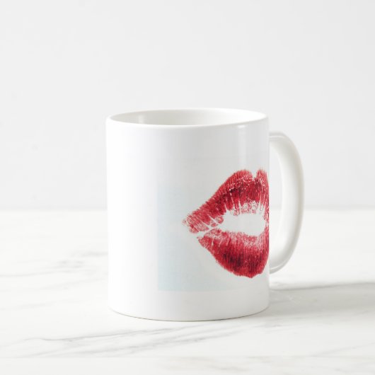 Red Lipstick Kiss Koffiemok (Voorkant rechts)