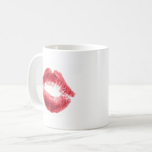 Red Lipstick Kiss Koffiemok (Voorkant links)