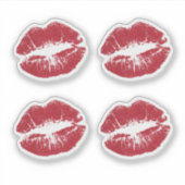 Red Lipstick Kiss Lips Valentijn Day Custom Cut Sticker (Voorkant)
