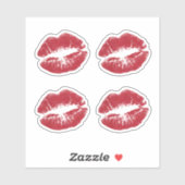 Red Lipstick Kiss Lips Valentijn Day Custom Cut Sticker (Vel)