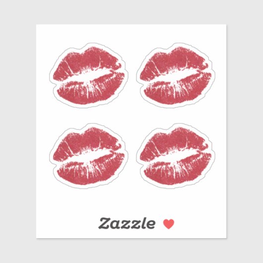 Red Lipstick Kiss Lips Valentijn Day Custom Cut Sticker (Vel)