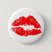 Red Lipstick Kiss Mark Ronde Button 5,7 Cm (Voorkant)