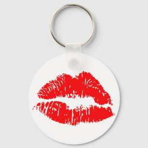Red Lipstick Kiss Mark Sleutelhanger