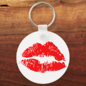 Red Lipstick Kiss Mark Sleutelhanger (Voorkant)