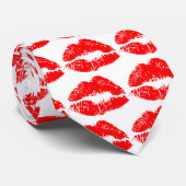 Red Lipstick Kiss Mark Stropdas (Opgerold)