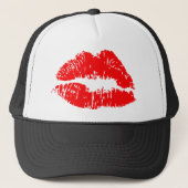 Red Lipstick Kiss Mark Trucker Pet (Voorkant)
