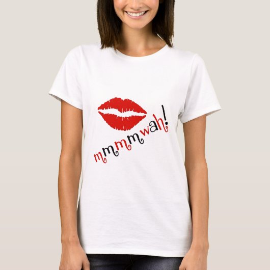 Red Lipstick Kiss T-shirt (Voorkant)