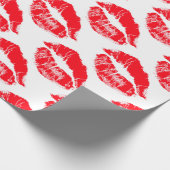 Red Lipstick Kisses Cadeaupapier (Hoek)