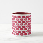 Red Lipstick Kisses Luscious Lips Coffee Mok Cup (Midden)