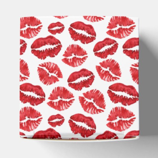 Red Lipstick Kisses | VALENTIJN Bedankdoosjes (Bovenkant)