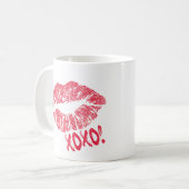 Red Lipstick Kus Mark XOXO! Koffiemok (Voorkant links)