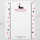 Red Lipstick Letterhead Custom Briefhoofd (Voorkant / Achterkant)