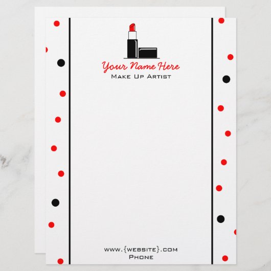 Red Lipstick Letterhead Custom Briefhoofd (Voorkant / Achterkant)