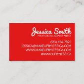 Red Lipstick Lips Kiss Makeup Artist Beauty Expert Visitekaartje (Achterkant)