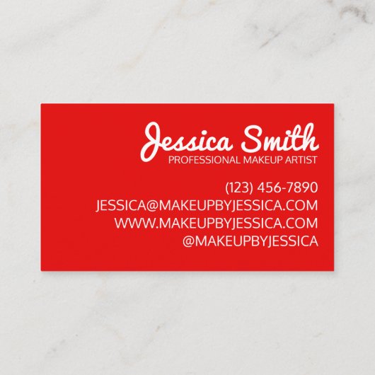 Red Lipstick Lips Kiss Makeup Artist Beauty Expert Visitekaartje (Achterkant)