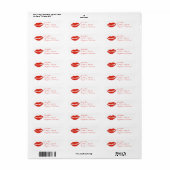 Red Lipstick Lips Kiss Print Valentijnsdag Love Etiket (Full Sheet)
