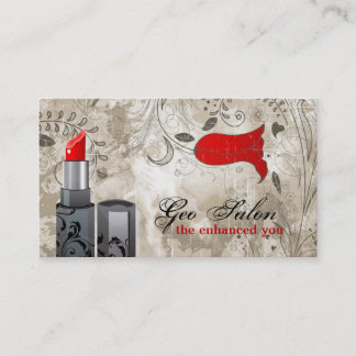 Red Lipstick Makeup Artist Salon Visitekaartje