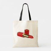 Red Lipstick Makeup Canvas tas (Achterkant)