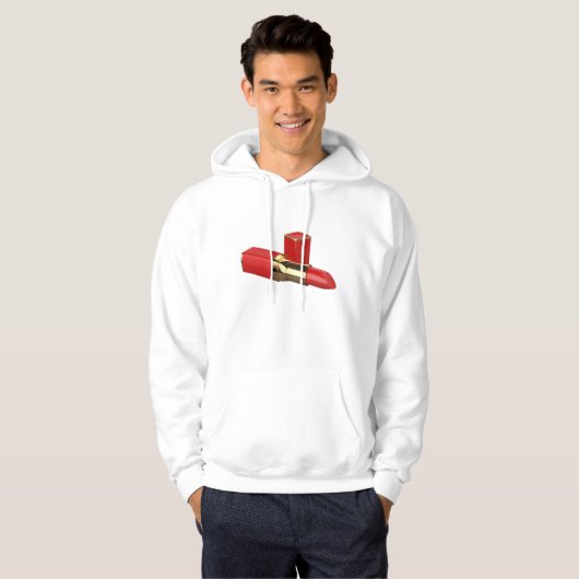 Red Lipstick Makeup Mannen Hoodie (Voorkant volledig)