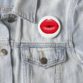 Red Lipstick - Marilyn Monroe Style Ronde Button 5,7 Cm (In situ)