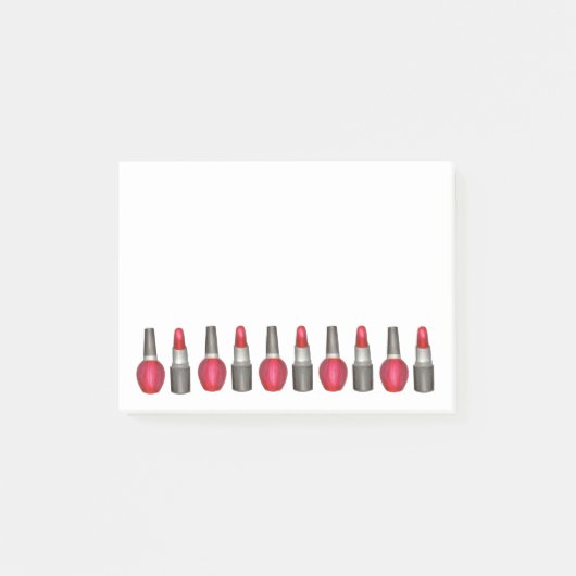 Red Lipstick Nail Poolse Makeup Beauty post Post-it® Notes (Voorkant)