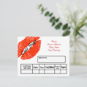 Red Lipstick Print Ham Radio QSL-kaart Briefkaart (Staand voorkant)