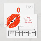 Red Lipstick Print Ham Radio QSL-kaart Briefkaart (Voorkant / Achterkant)