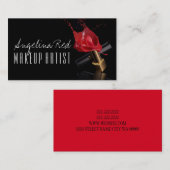 Red Lipstick Splash Makeup Artist Beauty Salon Visitekaartje (Voorkant / Achterkant)