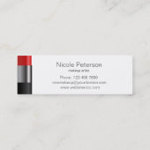 Red lipstick, unieke professionele vormgeving mini visitekaartje (Achterkant)