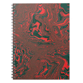 Red Liquid Marble Abstract Pattern Notitieboek