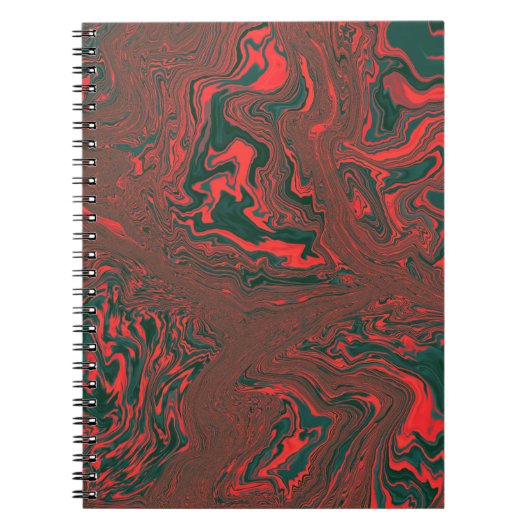 Red Liquid Marble Abstract Pattern Notitieboek (Voorkant)