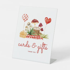 Red Little Mushroom Baby shower Cadeaus en Kaarten Reclamebord Met Voetstuk