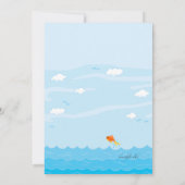 Red Little Sailboat Invitation Kaart (Achterkant)