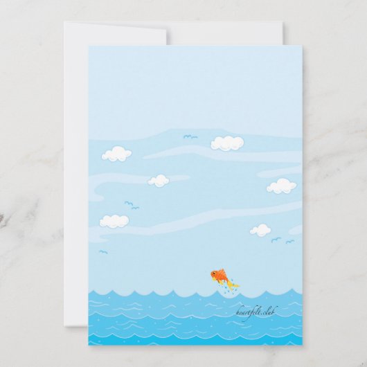 Red Little Sailboat Invitation Kaart (Achterkant)