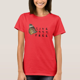 Red Live Free Butterfly T-shirt voor dames