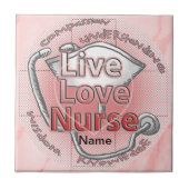 Red Live Liefde Verpleegster Tegeltje (Voorkant)