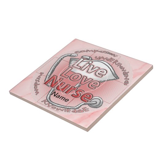 Red Live Liefde Verpleegster Tegeltje (Zijkant)