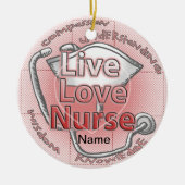 Red Live Love Custom Nurse Ornament (Voorkant)