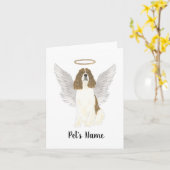 Red Liver White English Springer Spaniel Sympathie Kaart (Gele Bloem)