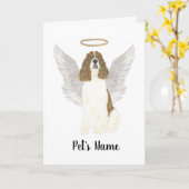 Red Liver White English Springer Spaniel Sympathie Kaart (Gele Bloem)