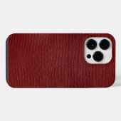 Red Lizard Leather Print iPhone Hoesje (Achterkant horizontaal)