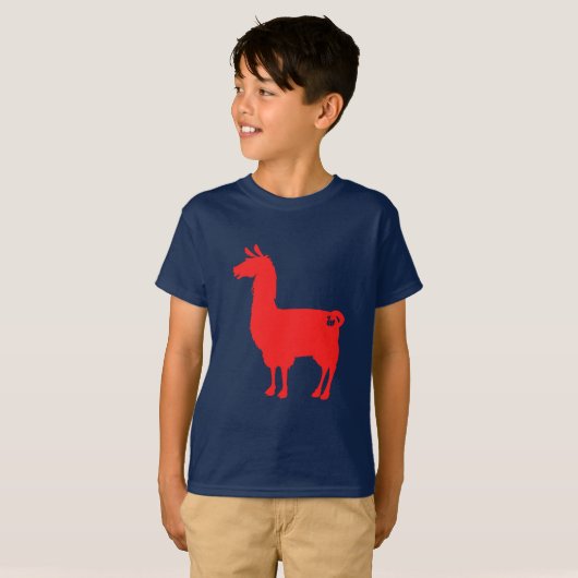 Red Llama Kinder T-Shirt (Voorkant volledig)