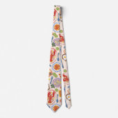 Red Lobster and Shrimp Seafood Pattern Neck Tie Stropdas (Voorkant)