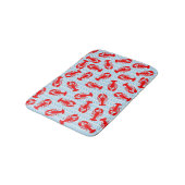Red Lobster Animal Pattern op Blue Stripes Badmat (Gekanteld)