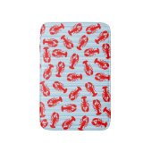Red Lobster Animal Pattern op Blue Stripes Badmat (Voorkant Verticaal)