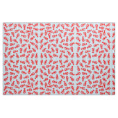 Red Lobster Animal Pattern op Blue Stripes Stof (Yard (91,4 cm))