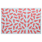 Red Lobster Animal Pattern op Blue Stripes Stof (Fat Quarter)