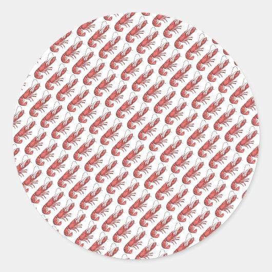 Red Lobster Beeldontwerp Ronde Sticker (Voorkant)